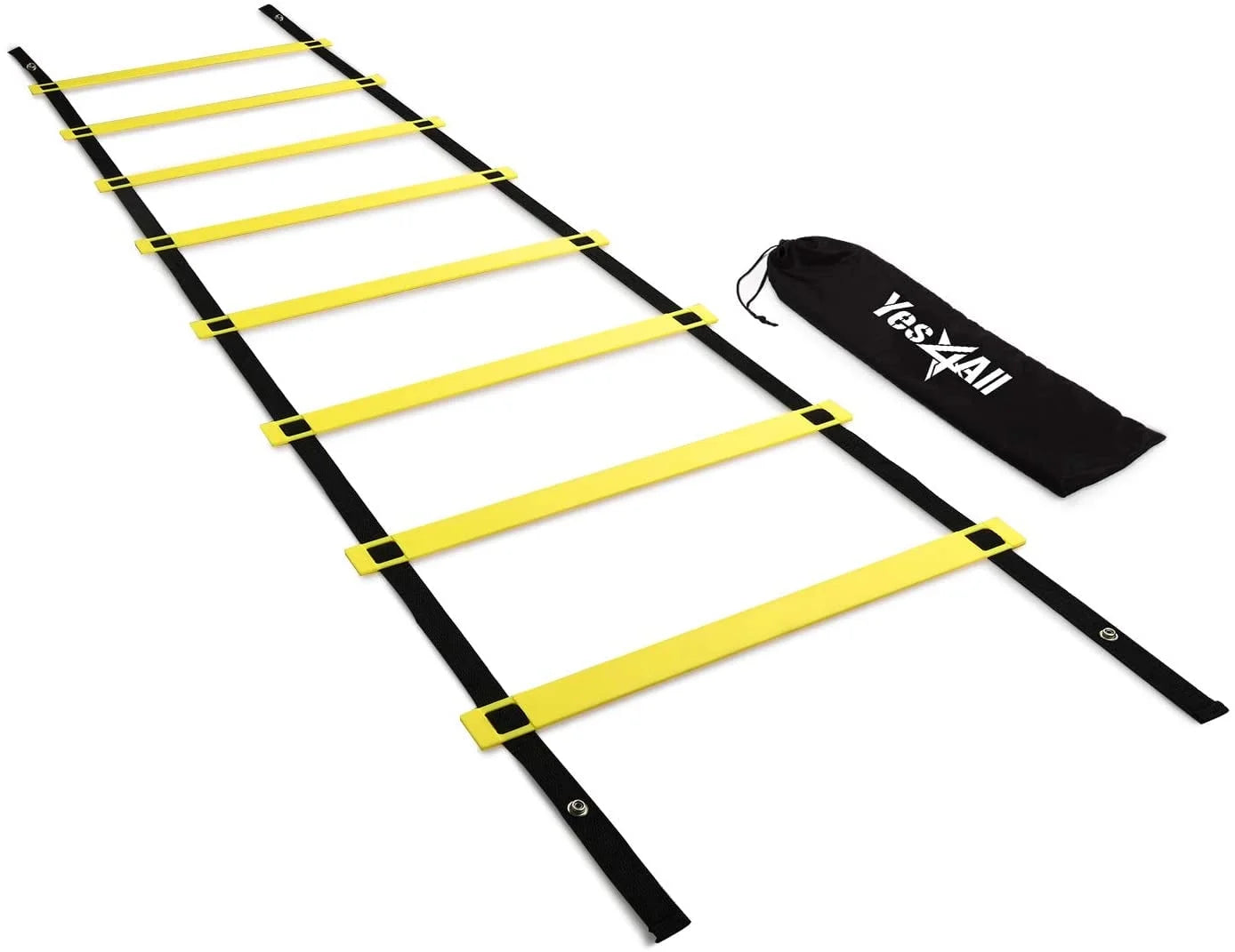 Speed and Agility Training Ladder with Carry Bag - 8 Rung (Yellow)